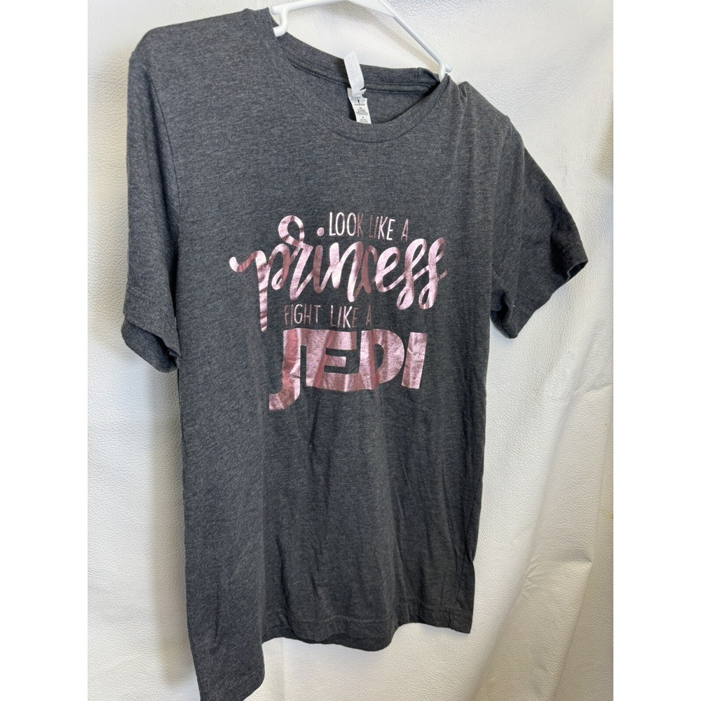 Look Like a Princess Fight Like a Jedi Star Wars Fan Leia Feminist Tee T-Shirt M
